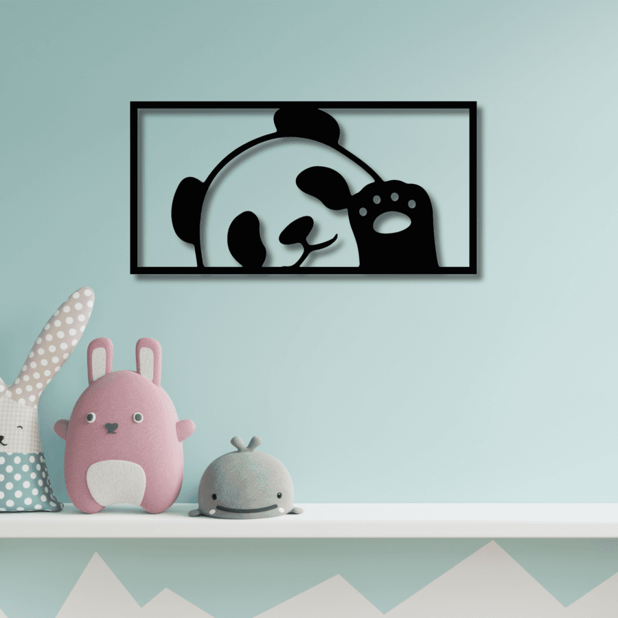 Un Panda Saludando para Crear un Refugio de Dulzura en su Cuarto