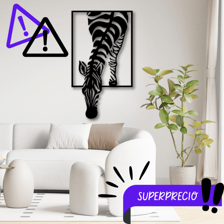 Cuadro de Madera con Diseño de Cebra