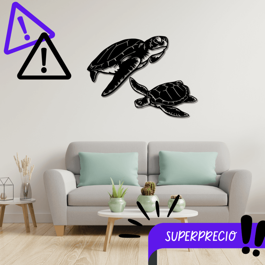 Elegancia Oceánica - Cuadro de Tortugas Marinas para un Toque de Serenidad