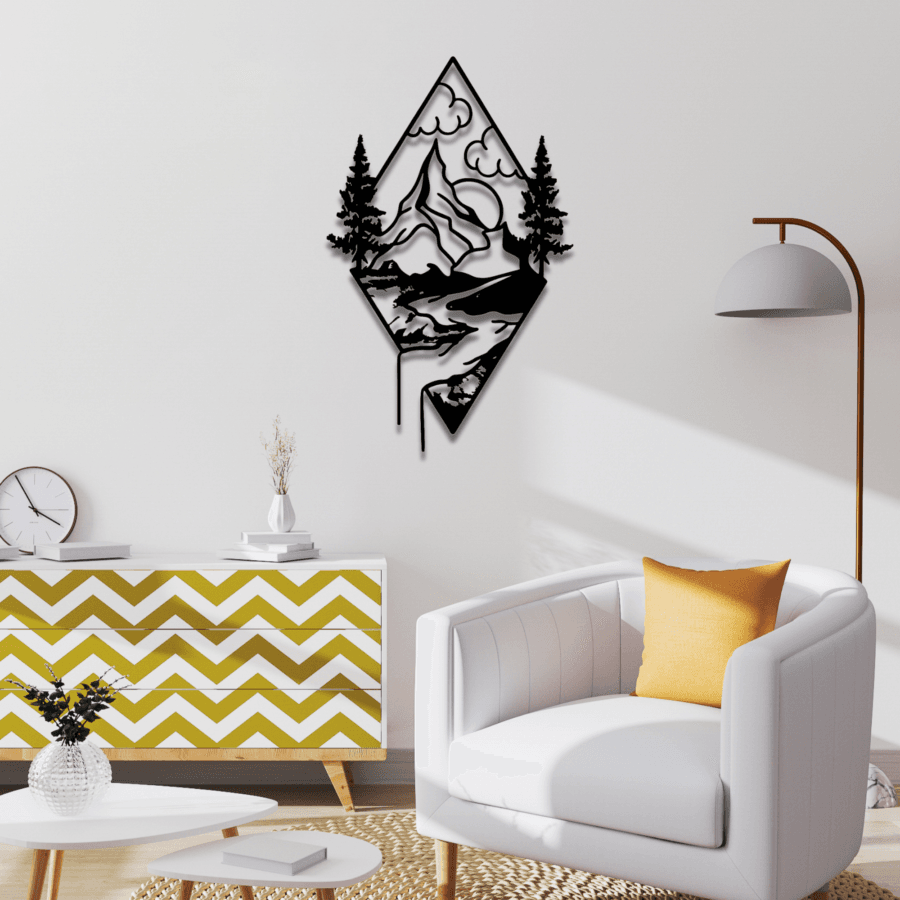 Cuadro de Paisaje Montañoso en Rombo