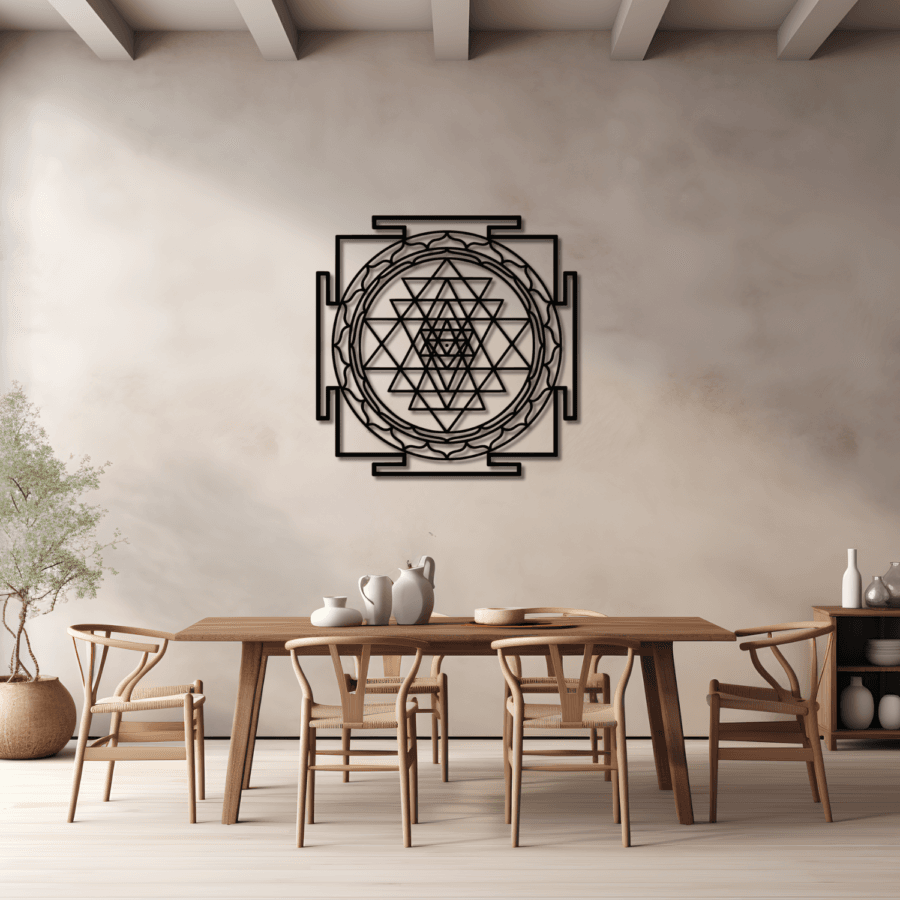 Sri Yantra en madera