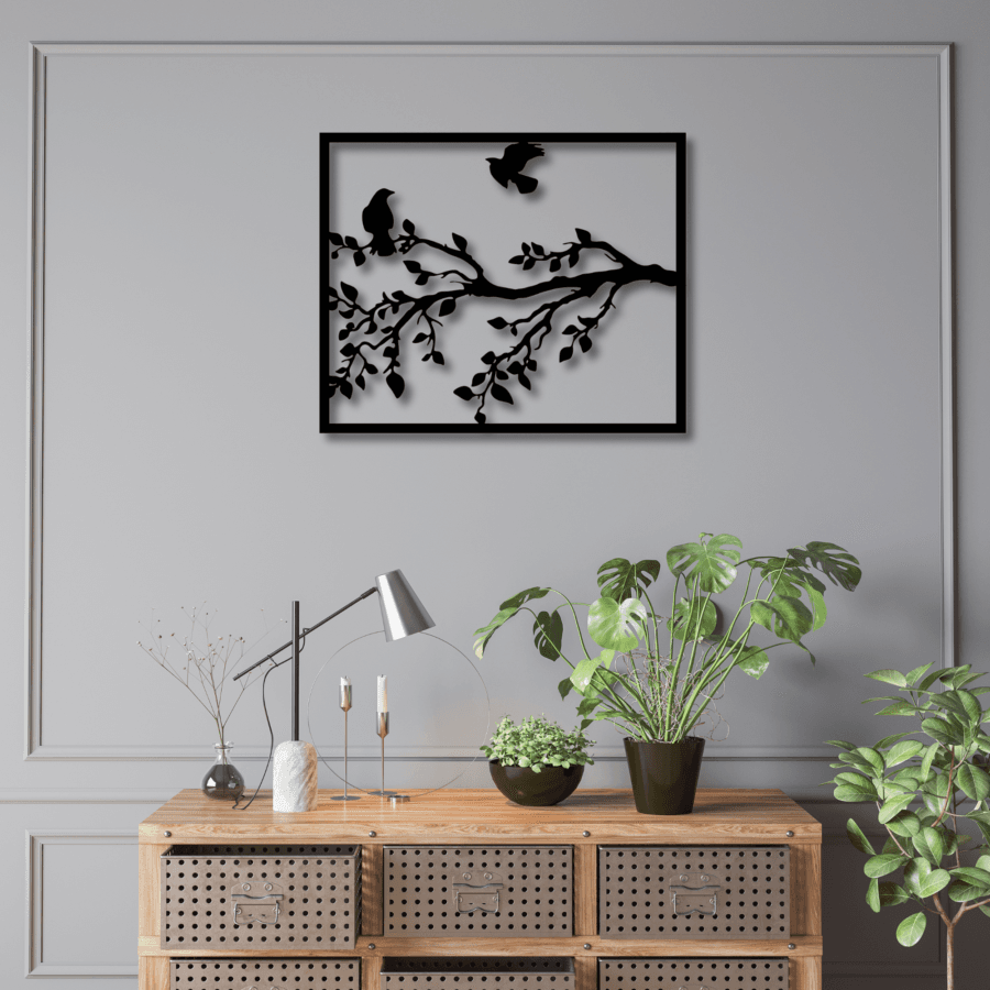 Serenidad en la Naturaleza: Rama con Pajaritos